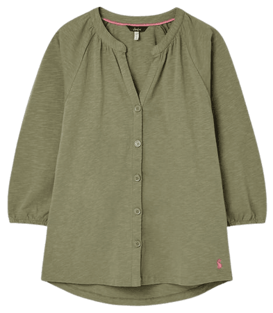 Adley null Button Front Jersey Blouse , Size US 6 | Joules US