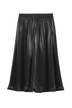Kelly Sheer Ruched Midi Skirt - Black - Weekday WW