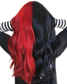 Red and Black Split Hair