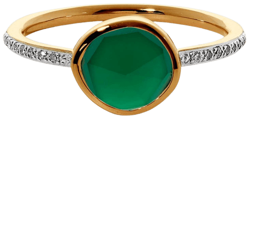 Monica Vinader Siren Green Onyx & Diamond Stacking Ring | Nordstrom