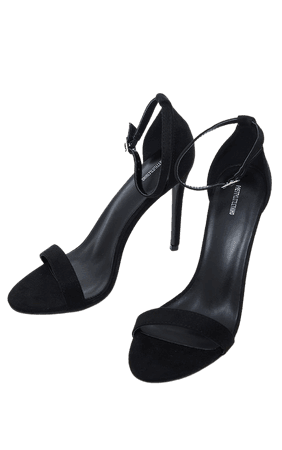 Clover Black Strap Heeled Sandals | PrettyLittleThing USA