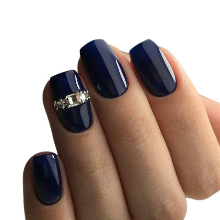Navy Blue Acrylic Nails