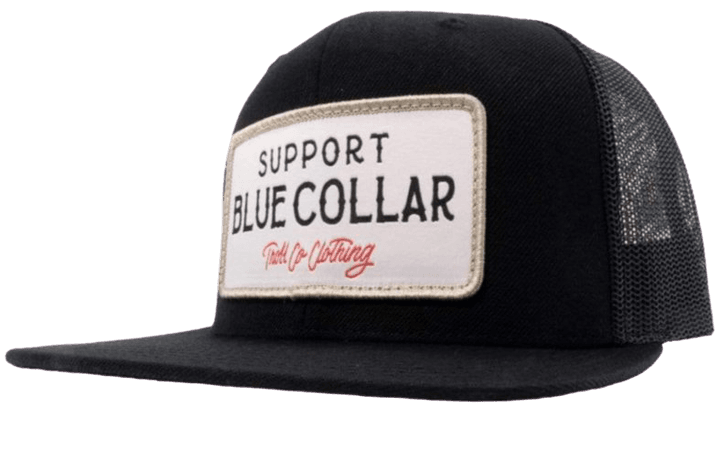 blue collar flat bill hat