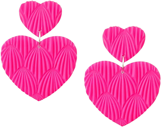 Amazon.com: Shrandi Handmade Heart Earrings Dangling Hot Pink Earrings Barbie Drop Heart Statement Earrings For Women Girls Valentine's Day Gifts For Mom Daughter Girlfriend: Clothing, Shoes & Jewelry