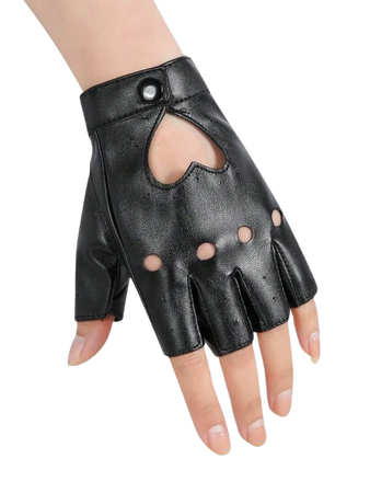1pair Women's Stage Half Finger Gloves Half Palm Dance Performance Gloves For Hip Hop Dance, Beautiful And Unique Heart And Flower Pattern | SHEIN USA