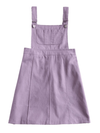 [30% OFF] 2020 Casual Pockets Overalls Mini Dress In PURPLE | ZAFUL