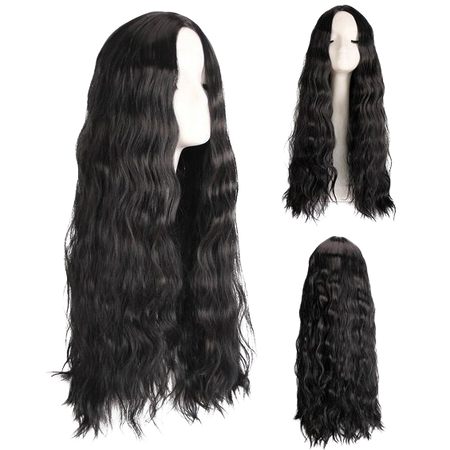 26'' Womens Long Wave Curly Wig Middle Part Heat Resistant Synthetic Curly Wig