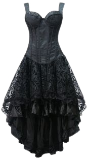 High Low Steel Boned Corset Dress - black