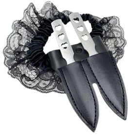Black Color Leather & Lace Garter Knife | Shop Now – Blades For Babes