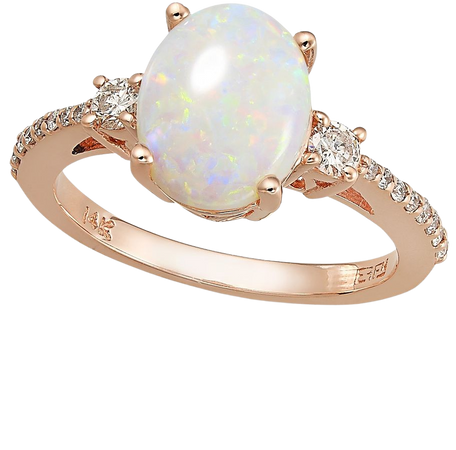 EFFY Opal & Diamond 14k Rose Gold Ring