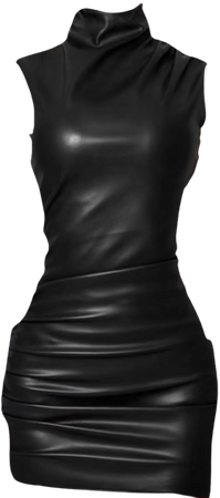 leather black dress