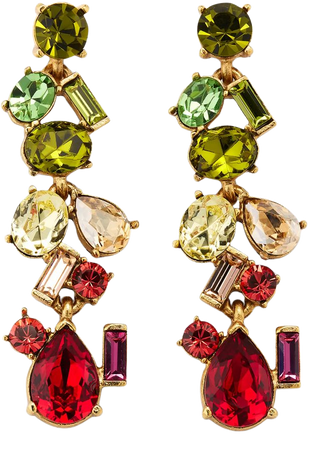 Oscar de la Renta Jumble Crystal Drop Earrings | Neiman Marcus