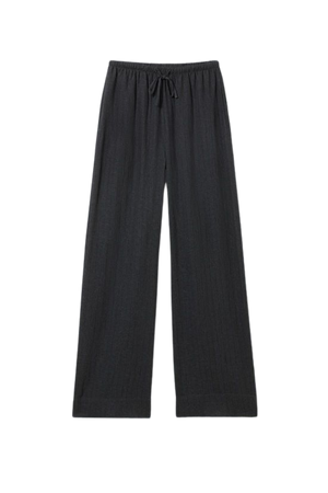 Relaxed Linen Blend Trousers - Dark Grey - Weekday WW