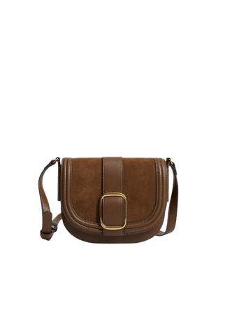 Buckle leather bag - Women | Mango USA