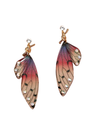 Rhinestone & Butterfly Decor Drop Earrings | SHEIN USA