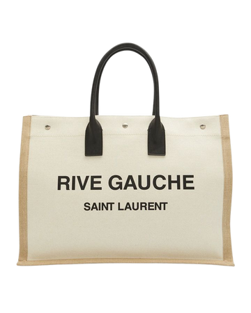 Saint Laurent Men's Rive Gauche Canvas Tote Bag | Neiman Marcus