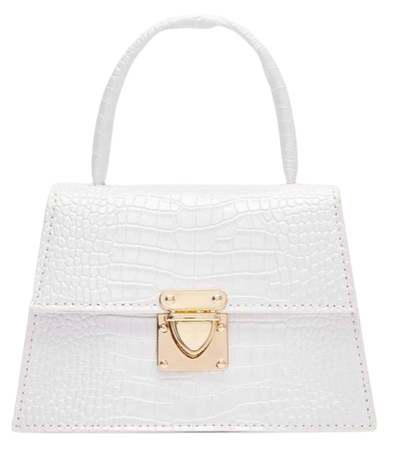 white croc mini purse