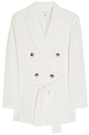 Ivory Belted Double Breasted Blazer | Topshop