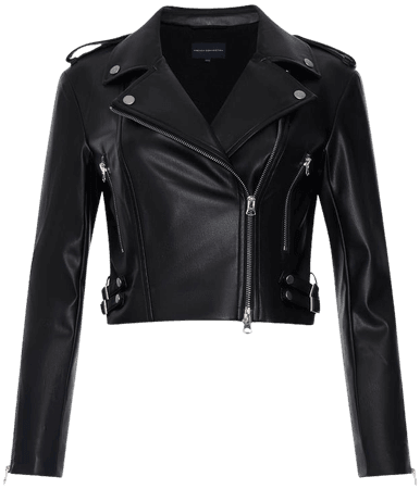 Etta Vegan Leather Biker Jacket Black | French Connection US