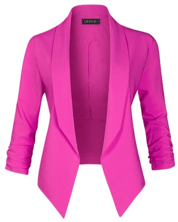 LE3NO Womens Open Front Cinched pink