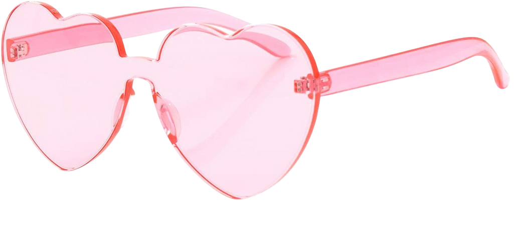 Amazon.com: OLINOWL Heart Oversized Rimless Sunglasses One Piece Heart, Pink, Size Heart : Clothing, Shoes & Jewelry