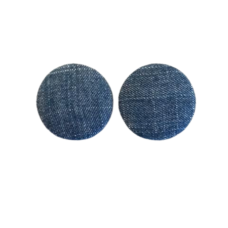 Blue Denim Fabric Earrings