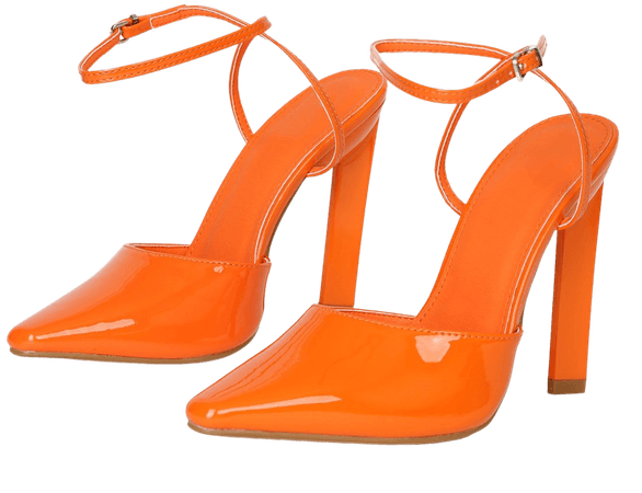 Orange High Heels - Patent Pumps - Ankle Strap Heels - High Heels - Lulus