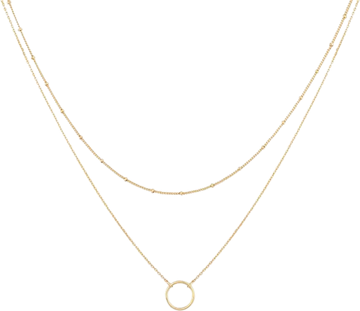 Amazon.com: Mevecco Gold Layered Choker Necklace for Women,18K Gold Plated Cute Dainty Karma Round Circle Disc Charm Small Beaded Satellite Chain Minimalist Choker Necklace for Girls: Clothing, Shoes & Jewelry