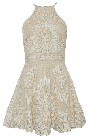 Lydia Millen Applique Halter Woven Mini Dress | Karen Millen