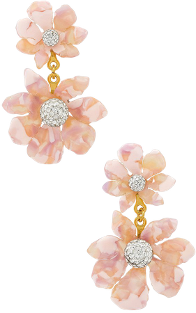Lele Sadoughi Flower Drop Earring in Blush | REVOLVE