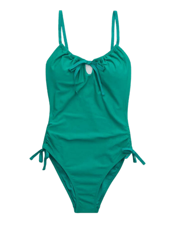 Aerie Ruched Keyhole One Piece Swimsuit