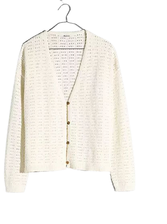 Open-Stitch Cardigan Sweater