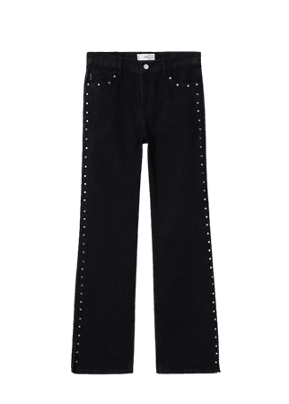 Studs straight-fit jeans - Women | Mango USA