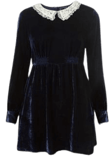 Topshop Petite Velvet Peter Pan Lace Collar Dress ($190)