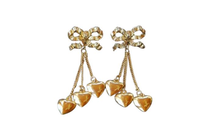 Vintage 1990's Pierced Earring Set of Three Dangle Drop | Etsy