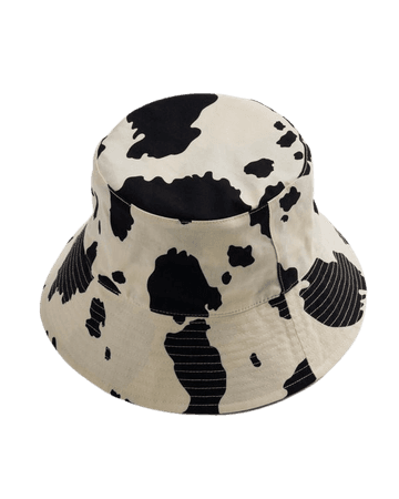 Bucket Hat : Black and White Cow - Baggu