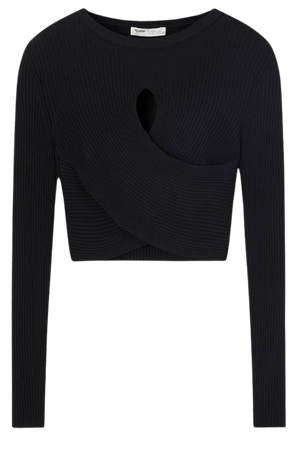 Cut-out cropped crossover sweater - pull&bear