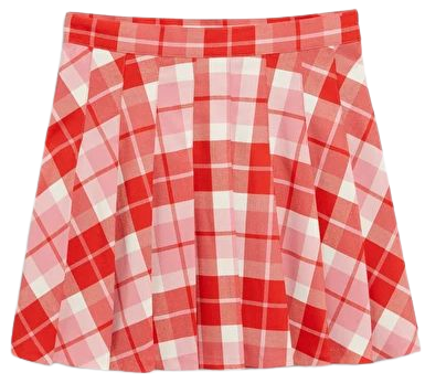 Pink and red checked pleated tennis skirt - Pink & red checks - Monki WW