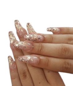 long-gel-nails-with-gold-glitter-tips #slimmingbodyshapers The key to positive body image go to slimmingbodyshape… | Gold nails, Gold glitter nails, Long gel nails
