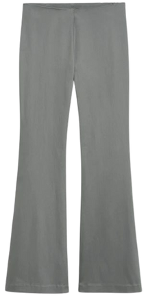 Low waist tight fit flared stretchy trousers - Grey - Monki WW