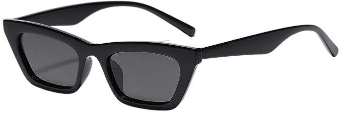 VANLINKER Polarized Small Trendy Skinny Cat Eye Sunglasses Women Retro Tiny Square Shade Black at Amazon Women’s Clothing store