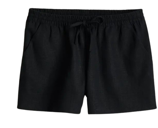 Linen-blend Pull-on Shorts - Black - Ladies | H&M US