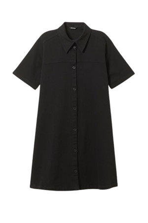 Short Sleeve Shirt Dress - Black - Monki WW