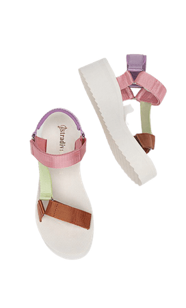 Multicoloured flatform sandals - Women's Just in | Stradivarius United States
