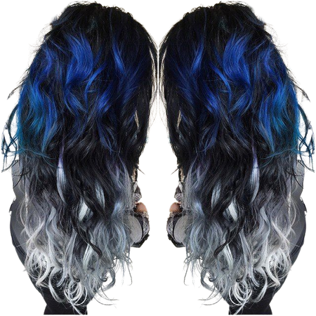 Blue and Silver Ombre Hair