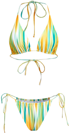 Ombre Tie Halter Bikini Set – Micas