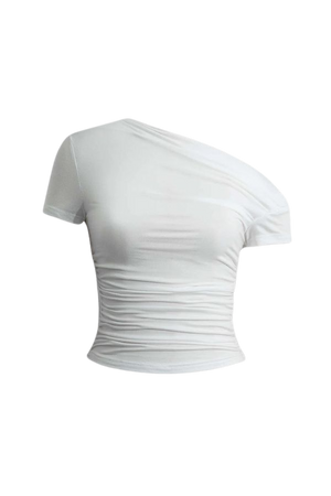 Asymmetrical Ruched T-shirt – Micas
