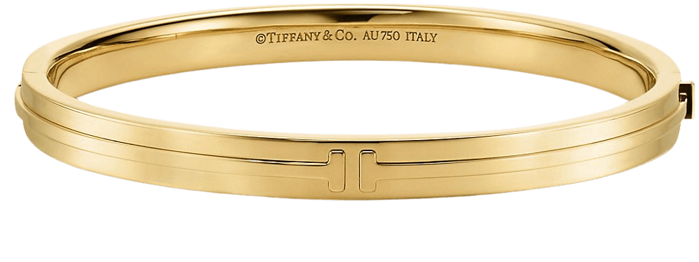 Tiffany T hinged bangle in 18k gold, large. | Tiffany & Co.