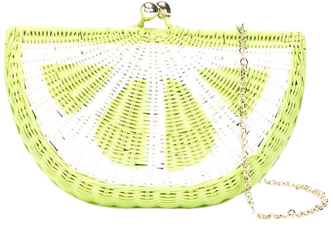 SERPUI Lime straw clutch bag green 10370 - Farfetch