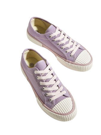 Lace-up Front Canvas Shoes | purple